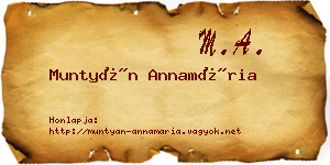 Muntyán Annamária névjegykártya