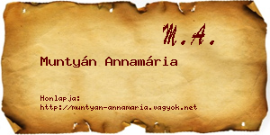 Muntyán Annamária névjegykártya